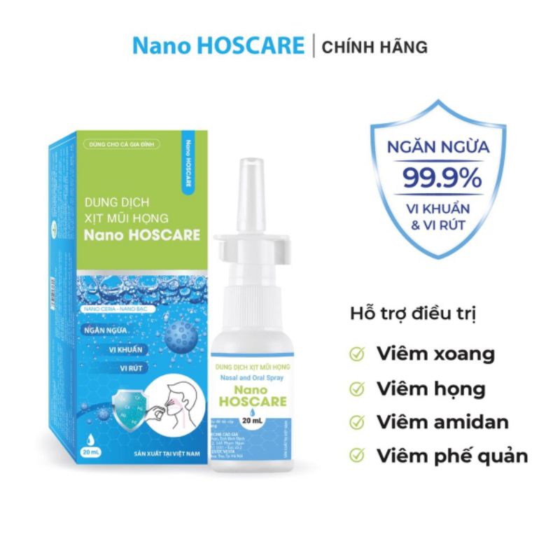 DUNG DỊCH XỊT MŨI HỌNG - NANO HOSCARE