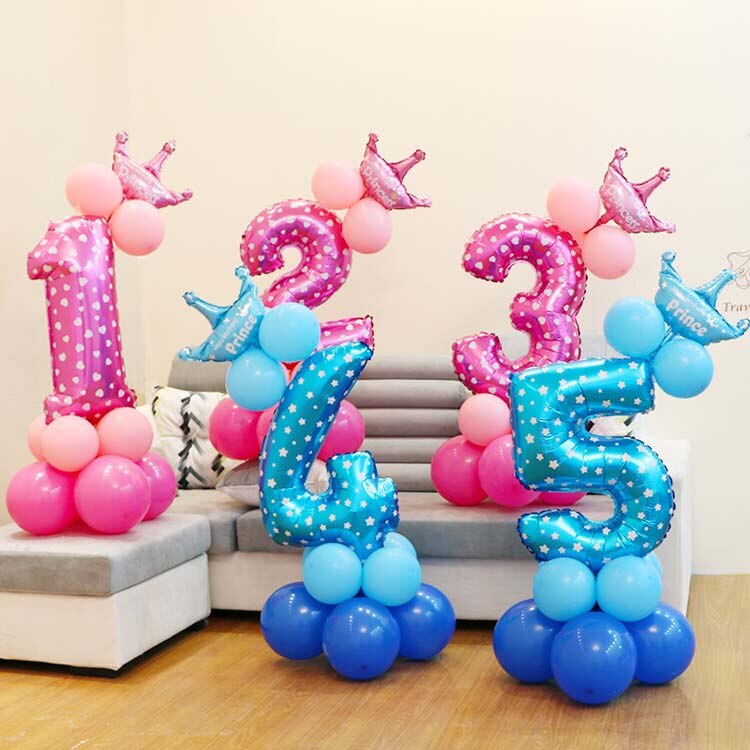 Bộ 12 Bong Bóng Lá Nhôm 32&quot; Dùng Trang Trí Tiệc Sinh Nhật
