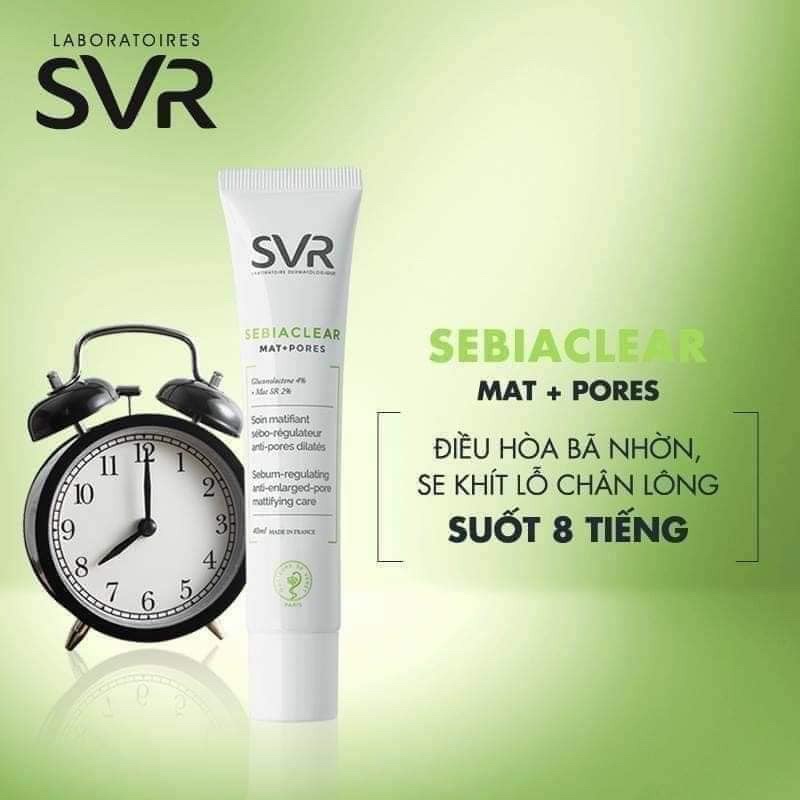 Kem Dưỡng SVR Sebiaclear Mat + Pore Kiềm Dầu Và Thu Nhỏ Lỗ Chân Lông 40ml