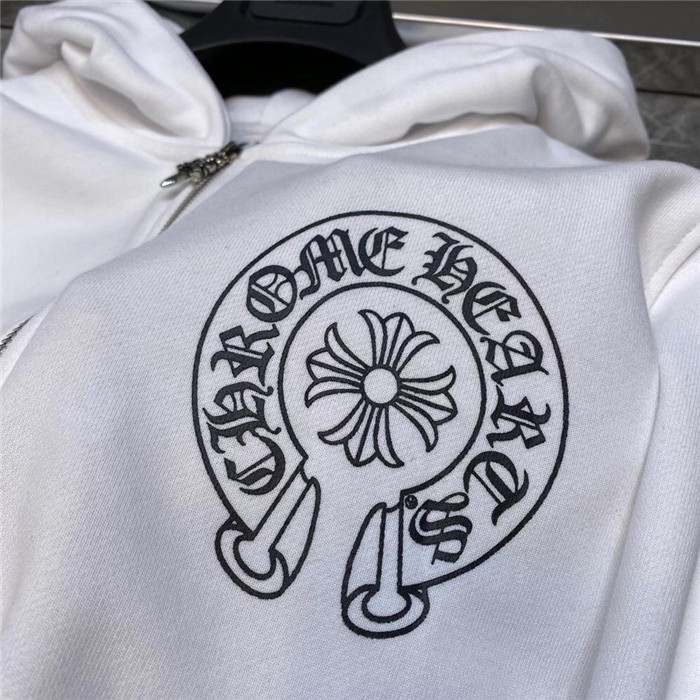 ⚡️[CHỈ 1 NGÀY] - Áo hoodie jacket Chrom Heart full zip logo White cao cấp full tag túi, áo hoodie CH