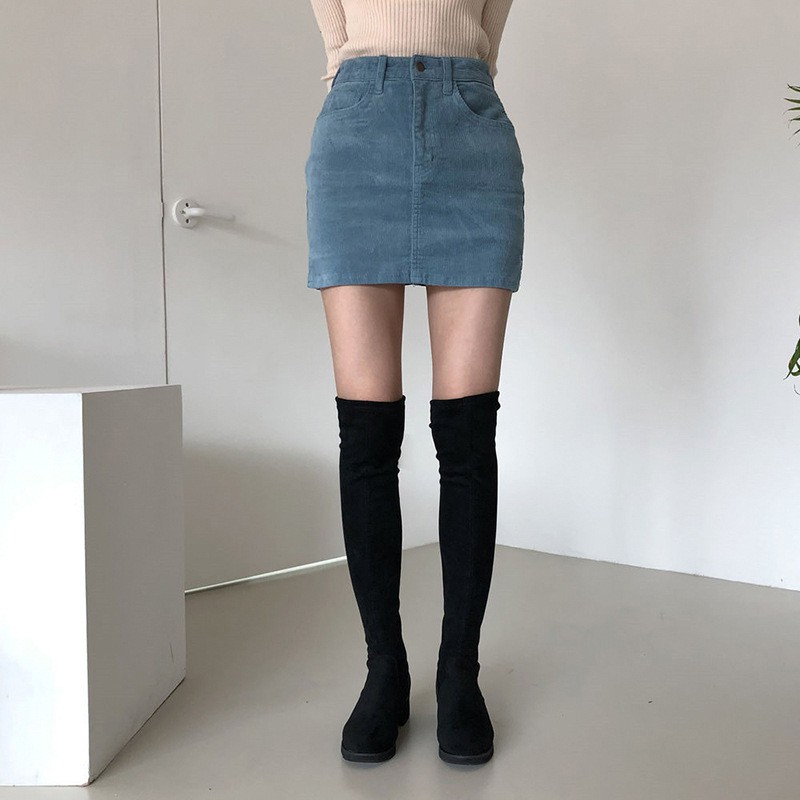 Chân váy nhung Velvet Skirt CV003 lưng cao, kèm quần trong - Uni By Heart