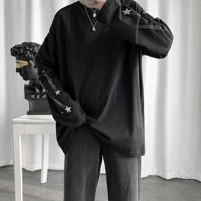 Áo thun nam tay dài dáng rộng có size M-3Xl phong cách thời trang hàn quốc | BigBuy360 - bigbuy360.vn