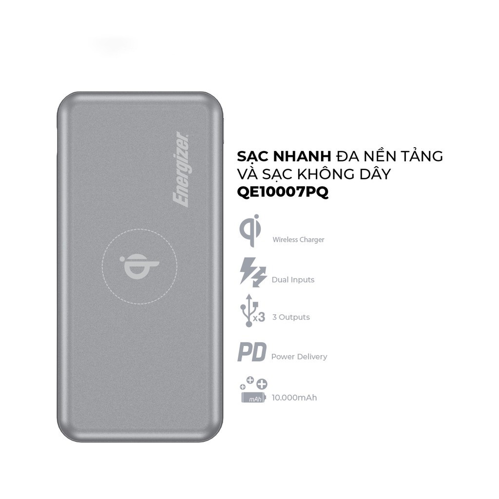  Combo Pin sạc dự phòng Energizer QE10007PQ + Củ Sạc Nhanh Mophie 20W