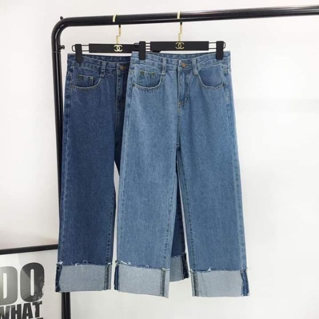 QUẦN JEANS ỐNG RỘNG GẬP GẤU ( 3 màu) | WebRaoVat - webraovat.net.vn