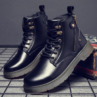 boot nam  Phong cách Anh cao cấp cộng với giày tuyết nhungđế cao