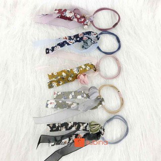 TZH7692 - Cột tóc hoa hồng dây voan lụa