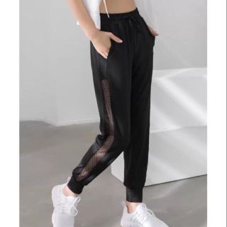 Quần dài jogger nữ phối lưới