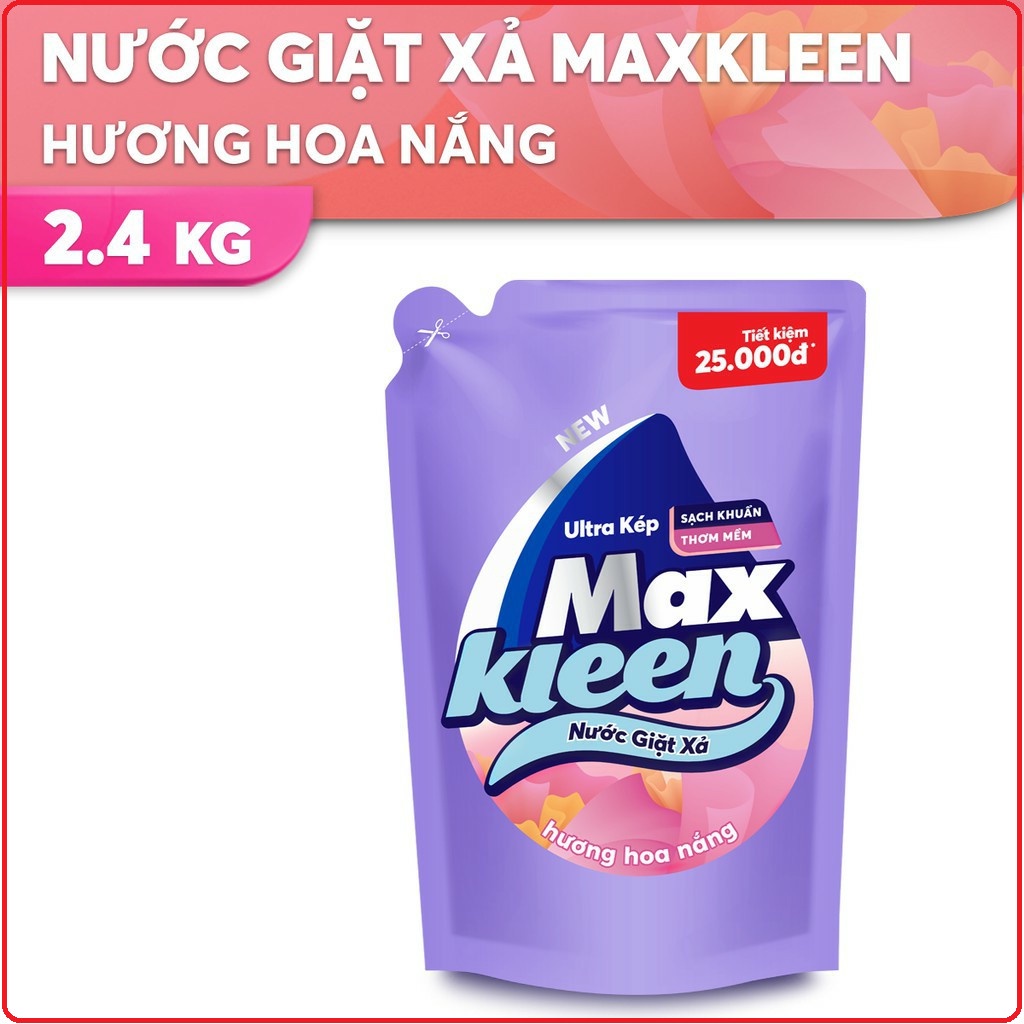 Nước Giặt Xả MaxKleen Túi 2,4kg