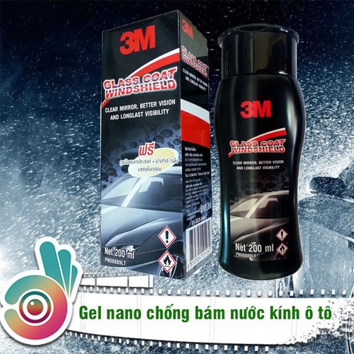 [Mã LIFEAU01 giảm 10% tới 50k đơn 150k] chai chống bám nước trên kính xe 3M Glass Coat Windshield 08889 LT 200ml