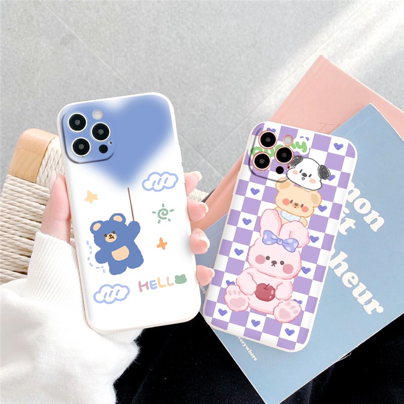 Ốp lưng iphone cạnh vuông animals cute ốp iphone động vật 6/6splus/7/7plus/8/8plus/x/xr/xs/11/12/13/pro/max/plus/promax