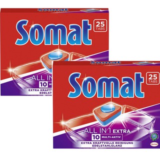 Viên rửa dành cho máy rửa bát Somat All in 1 Extra 25 viên