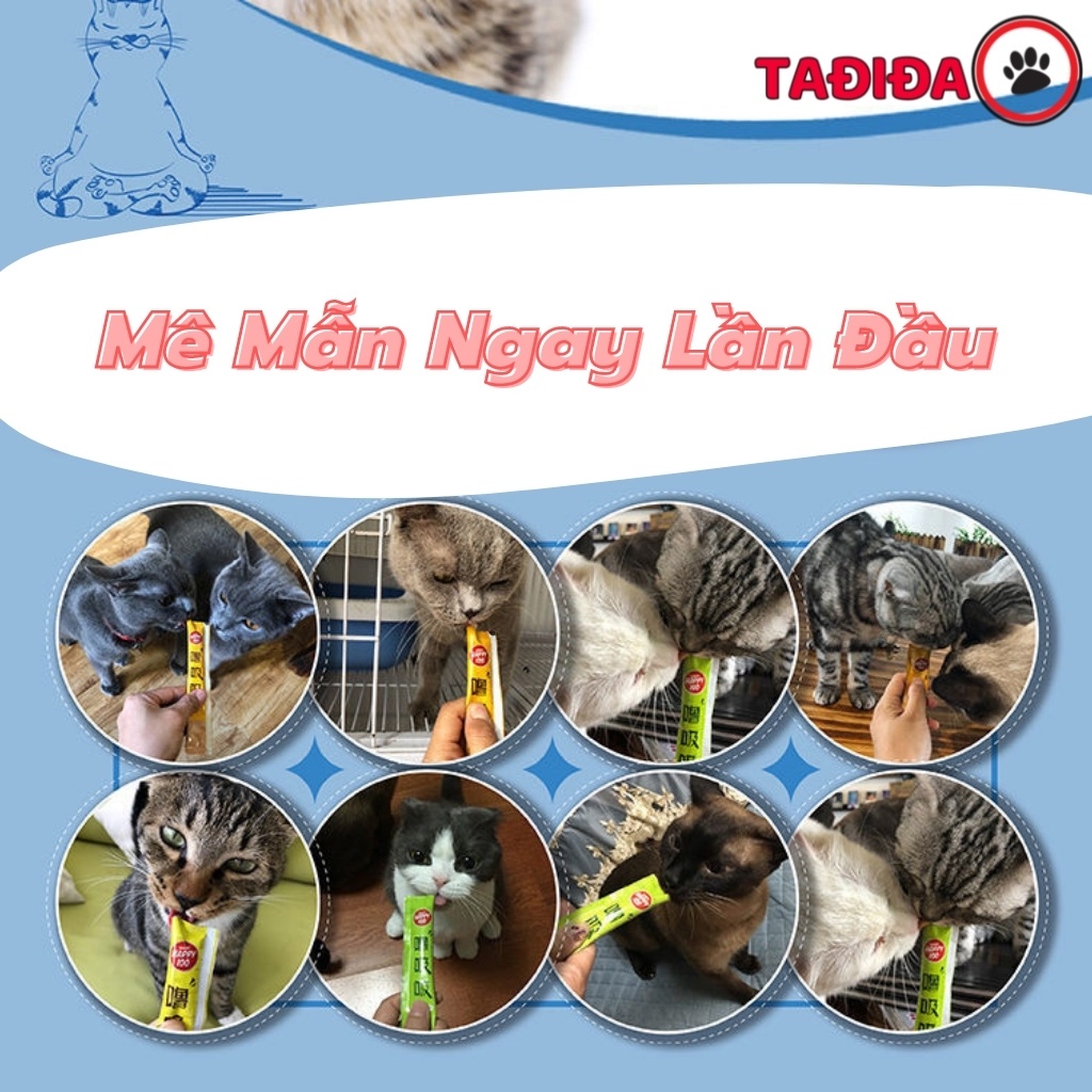 Súp thưởng cho Mèo Wanpy Happy 100 gói 70g , Thức ăn cho Mèo đầy đủ dinh dưỡng - Tadida Pet