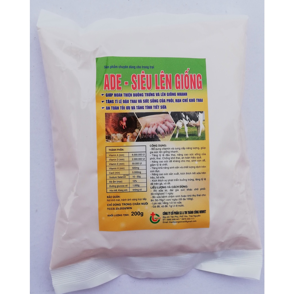 1kg ADE - SIÊU LÊN GIỐNG Hoàn thiện buồng trứng, lên giống nhanh, an toàn tối ưu, tăng tính tiết sữa