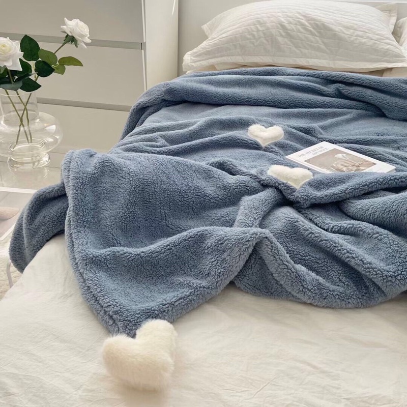 CHĂN CỪU THÊU TIM NỔI PHIÊN BẢN MỚI TẶNG KÈM TÚI SỊN SÒ