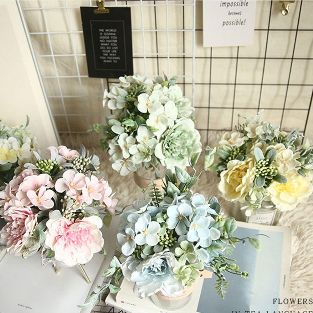 Bó Hoa Giả Bằng Lụa Dùng Trang Trí Tiệc Cưới / Sân Vườn DIY