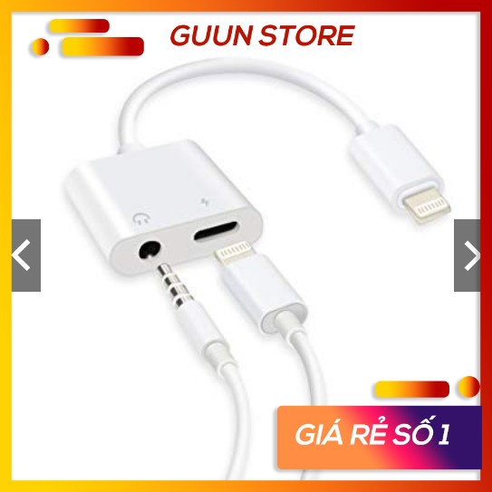 Jack chia cổng iPhone, giắc chuyển đổi vừa sạc Lightning vừa cắm tai nghe 3.5 cho iPhone – Guun Store JCD