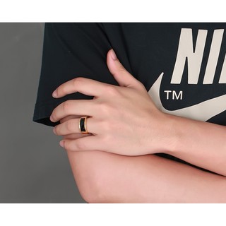 Nhẫn Đá Đen Dài Titanium không đen rỉ