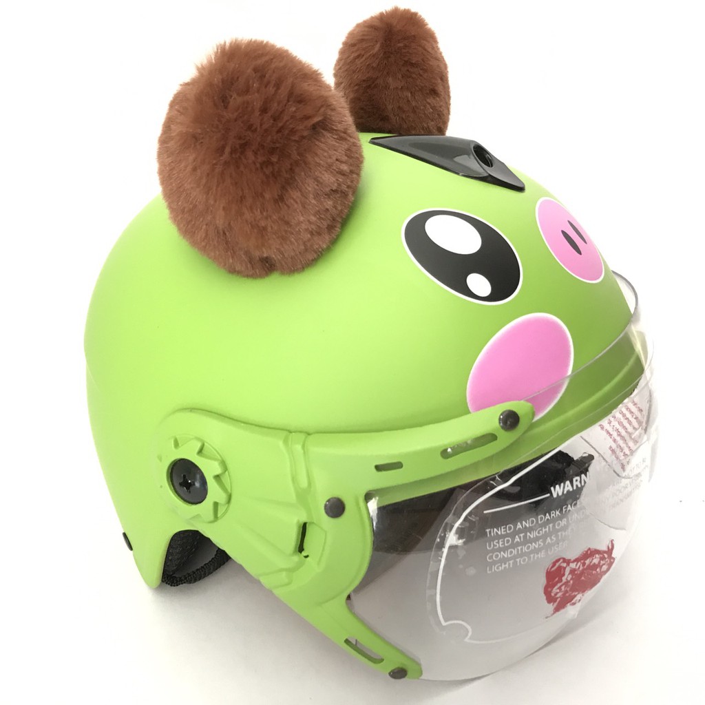 Mũ bảo hiểm trẻ em có kính - siêu dễ thương dành cho bé từ 3 đến 6 tuổi - VS103Ks heo xanh lá