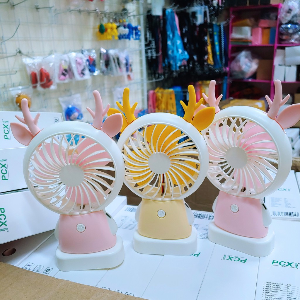 Quạt mini tích điện cầm tay có đèn sáng, quạt để bàn (ảnh thật 100%) #6