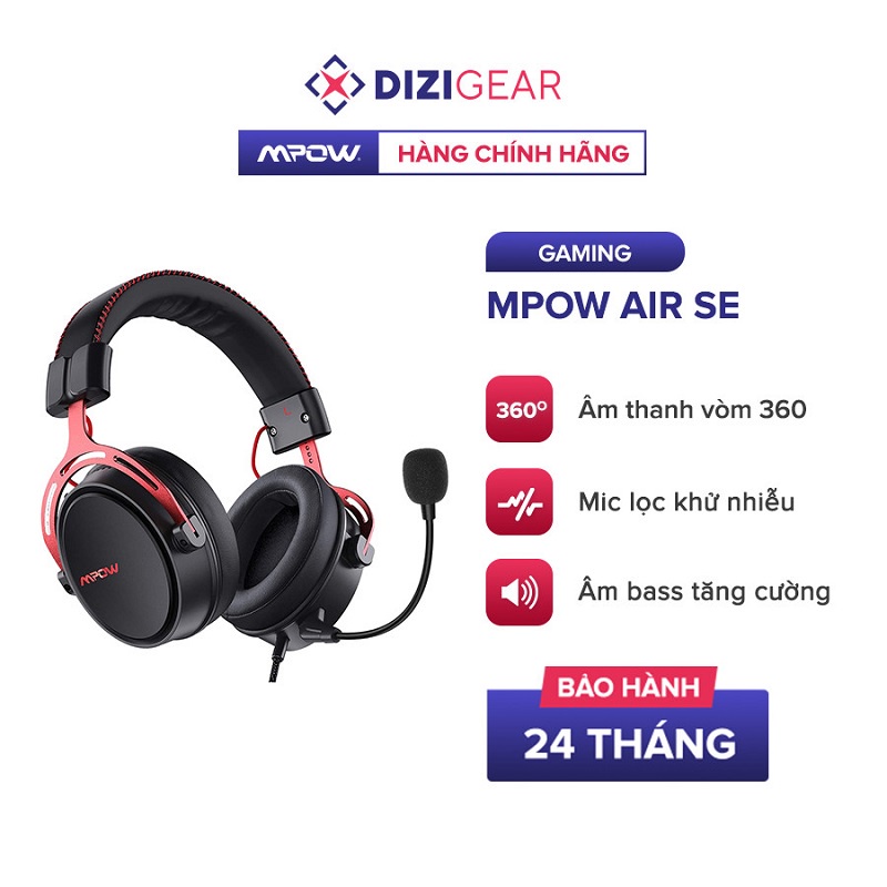 Tai Nghe Gaming MPOW Air SE BH439A Mic Khử Ồn, Cảm Giác Đeo Êm Ái, Âm Lượng Lớn - Chính Hãng BH 24 Tháng Dizigear