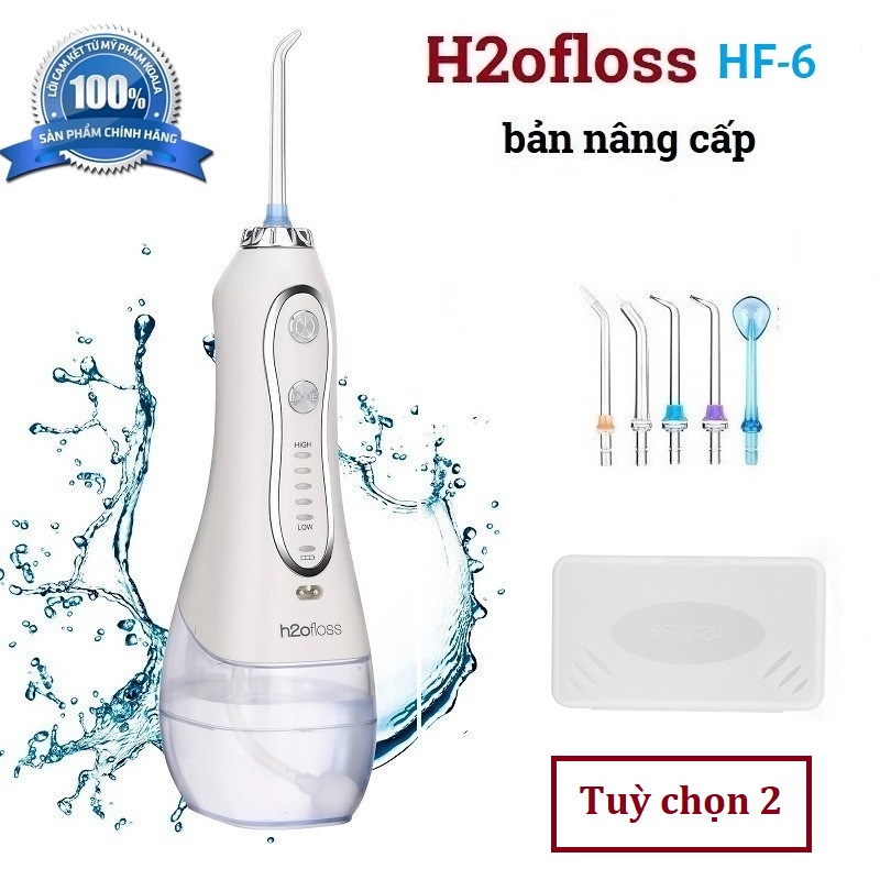 Tăm nước H2O Floss HF-6PLUS  phiên bản nâng cấp 2021 - Hàng chính hãng - Bảo hành 12 tháng