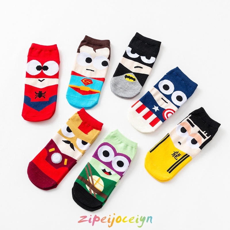 Vớ cổ thấp họa tiết hoạt hình thời trang cho nam