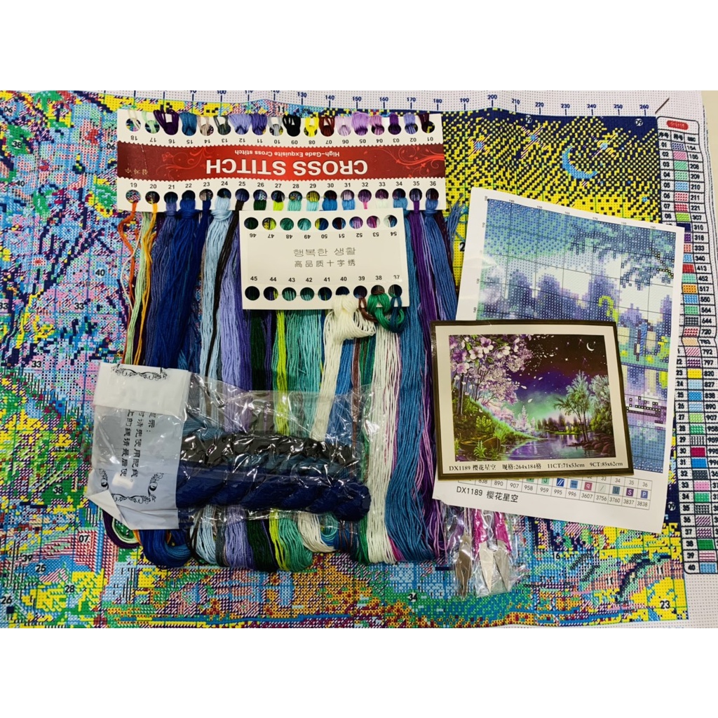 Tranh thêu chữ thập - Đêm trăng