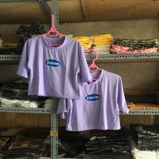 Áo croptop in (SỈ 35K)ẢNH THẬT chữ davies màu tím purple, violet