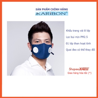 Khẩu trang Karibon Maxair 8 lớp lọc, có than hoạt tính và van thở 1 chiều
