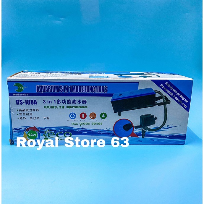 Rs Electrical RS 188 bộ bơm lọc hồ cá 12w tặng kèm gòn lọc