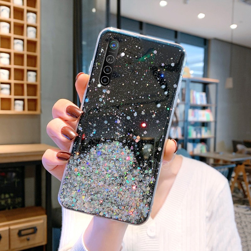 Ốp Điện Thoại Trong Suốt Phối Kim Tuyến Cho OPPO A58 A78 A57 A77S A17 Reno 8T 7 4G 5G 7Z 6 6Z 5 4 Pro F se 4F