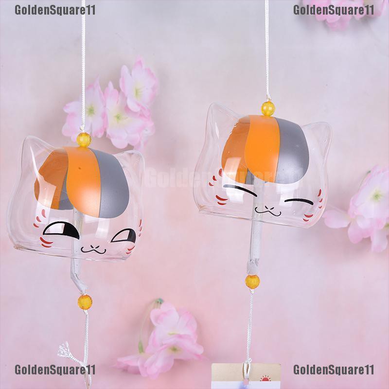 1 Chuông Gió Hình Mèo Bằng Kính Dùng Trang Trí Vườn Nhà