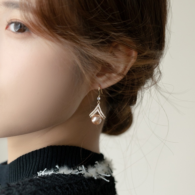 Bông Tai Đính Kim Cương Và Ngọc Trai Nhân Tạo Phong Cách Baroque Thời Trang Hàn Quốc 2022