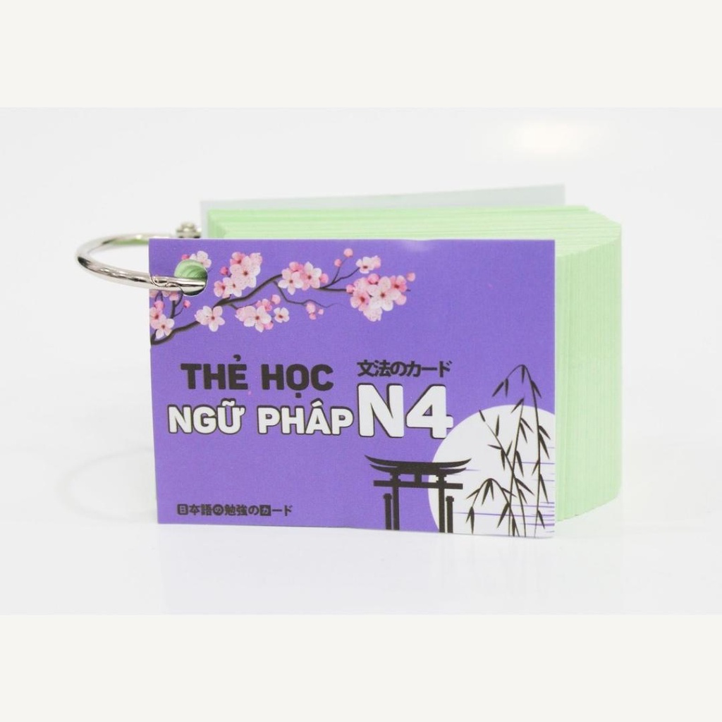 Thẻ học ngữ pháp N4 - Thẻ học tiếng nhật ép lastic chống nước - TẶNG KÈM TÀI LIỆU HỌC TIẾNG NHẬT