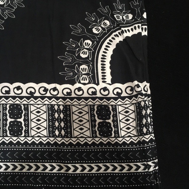 Áo Thun In Họa Tiết Thổ Cẩm Dashiki Màu Trắng Đen Phong Cách Bohemian Cho Nam