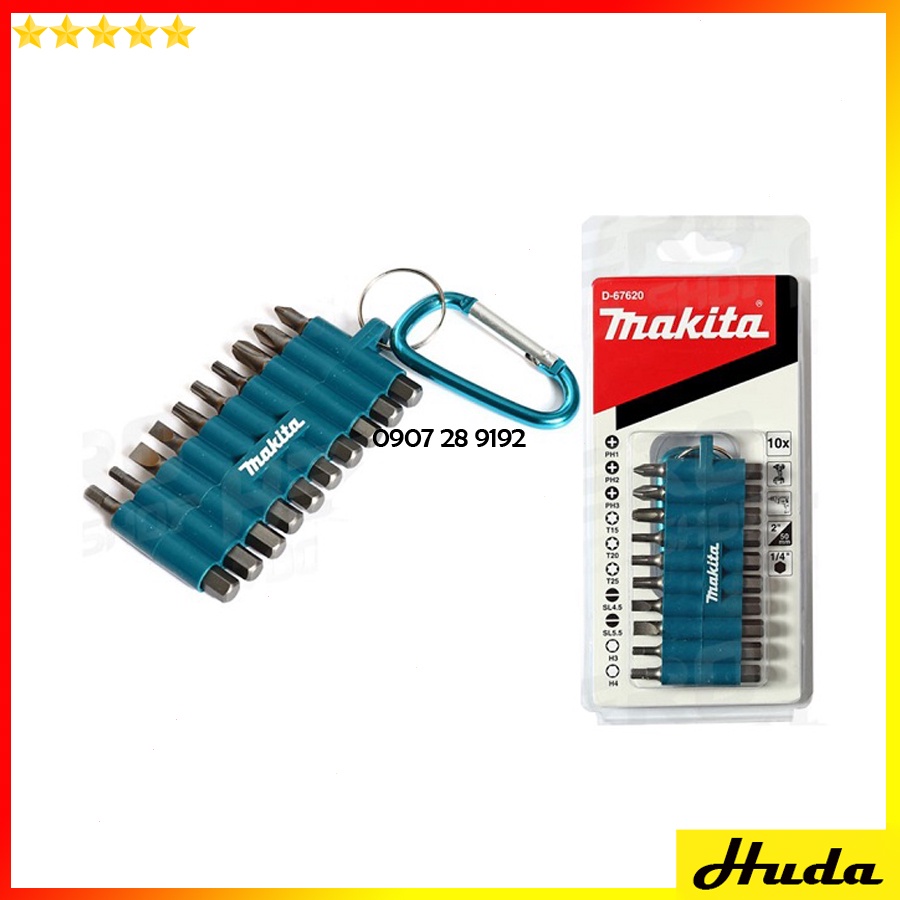Bộ mũi vít 10 cái có móc treo Makita