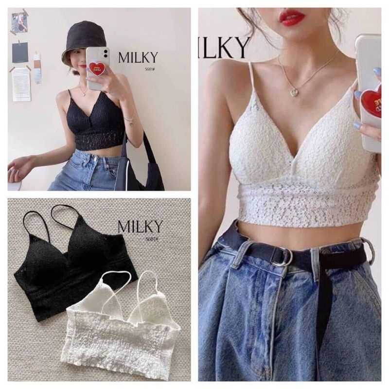 Áo bra 2 dây ren hoa cúc hàng QC