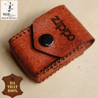 Bao Zippo màu nâu đỏ 