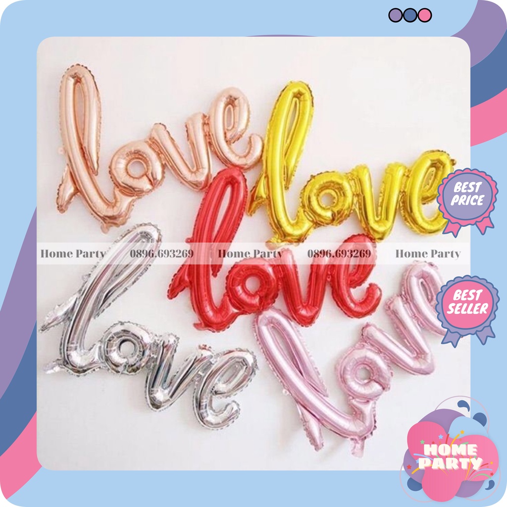 Bóng Chữ Love Trang Trí Ngày Kỷ Niệm, Ngày Cưới Cho Cặp Đôi - Trang Trí Tiệc Sinh Nhật Cho Người Thân Gia Đình