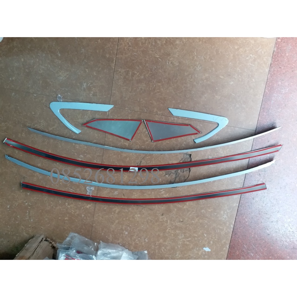 Bộ ốp nẹp viền cong kính Inox xe Nissan Almera đời mới 2021