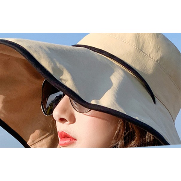 Mũ rộng vành chống nắng chống uv đội 2 mặt cao cấp, nón chống nắng nữ tạo kiểu mới
