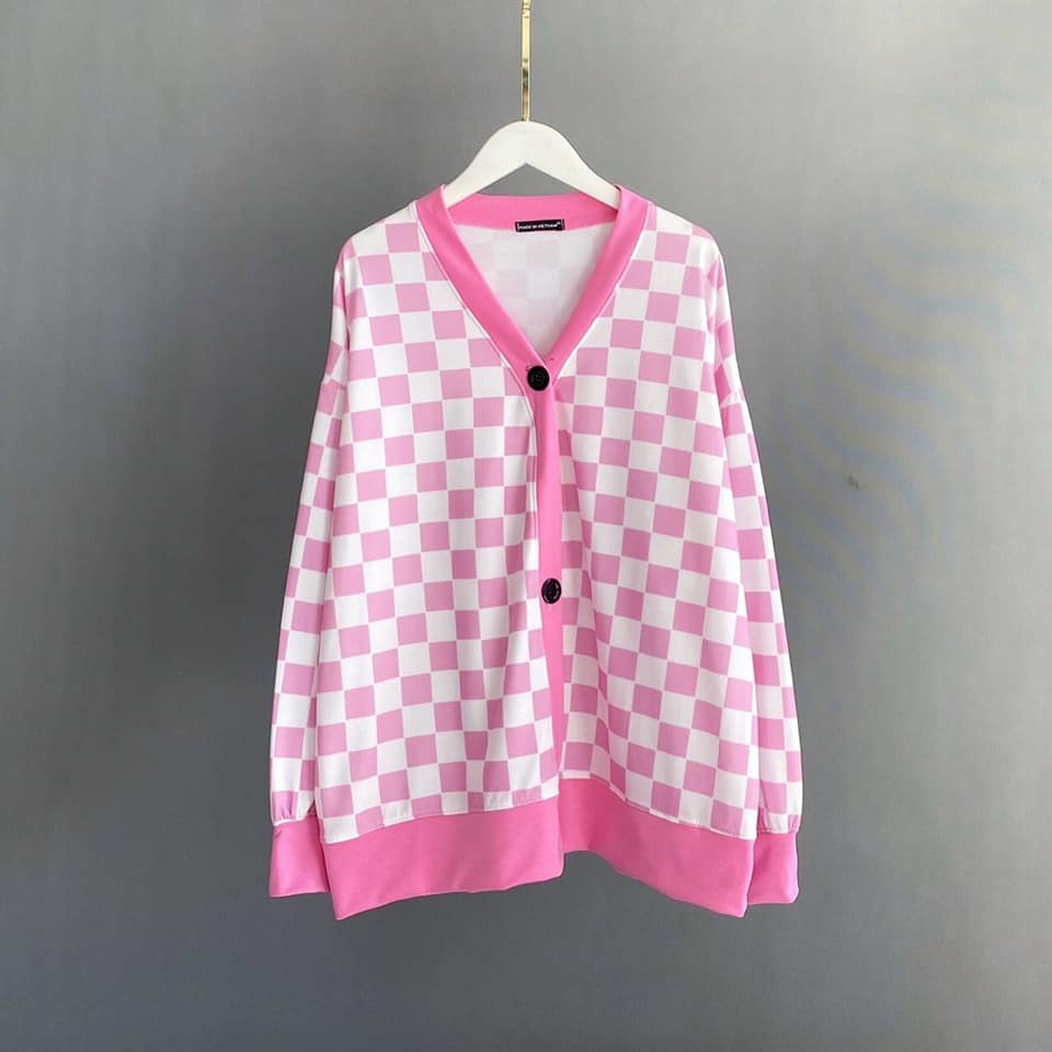 Kèm hình thật - Áo cardigan caro ulzzang Hàn Quốc cực xinh cryaotic10