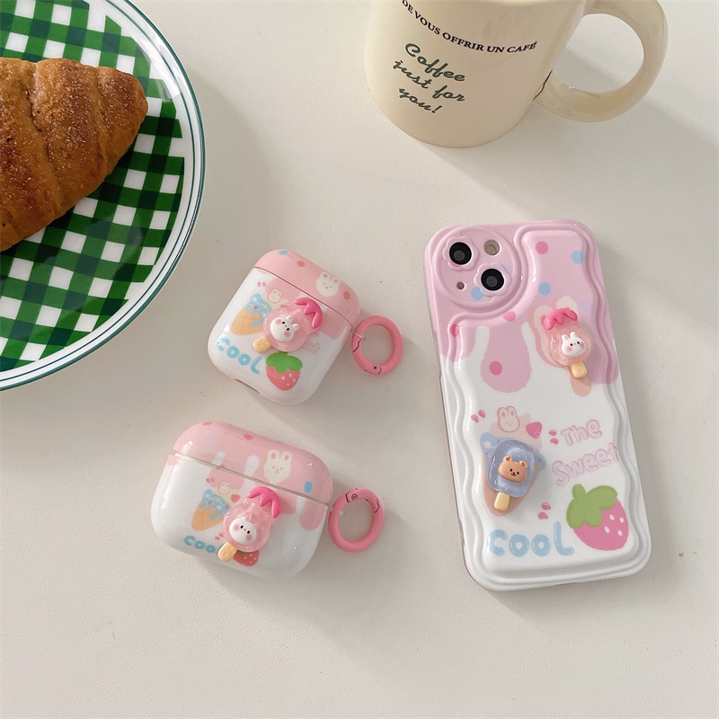 Vỏ Bảo Vệ Hộp Sạc Tai Nghe AirPods Pro 1 / 2 3 imd Hình Cây Kem