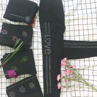Quần legging Dài Đính Đá (dưới65kg)
