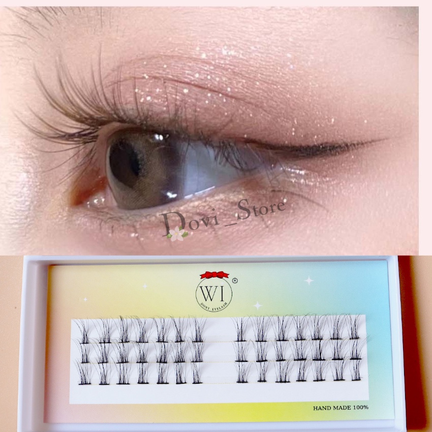 Mi Giả Tách Sợi, Mi nối, Mi Chùm W17 Phong Cách Chữ A, Chữ V, Tự Nhiên Tự Nối Tại Nhà 5 Dòng