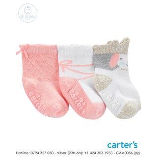 Set 3 đôi vớ bé gái carter's nhập mỹ - princess