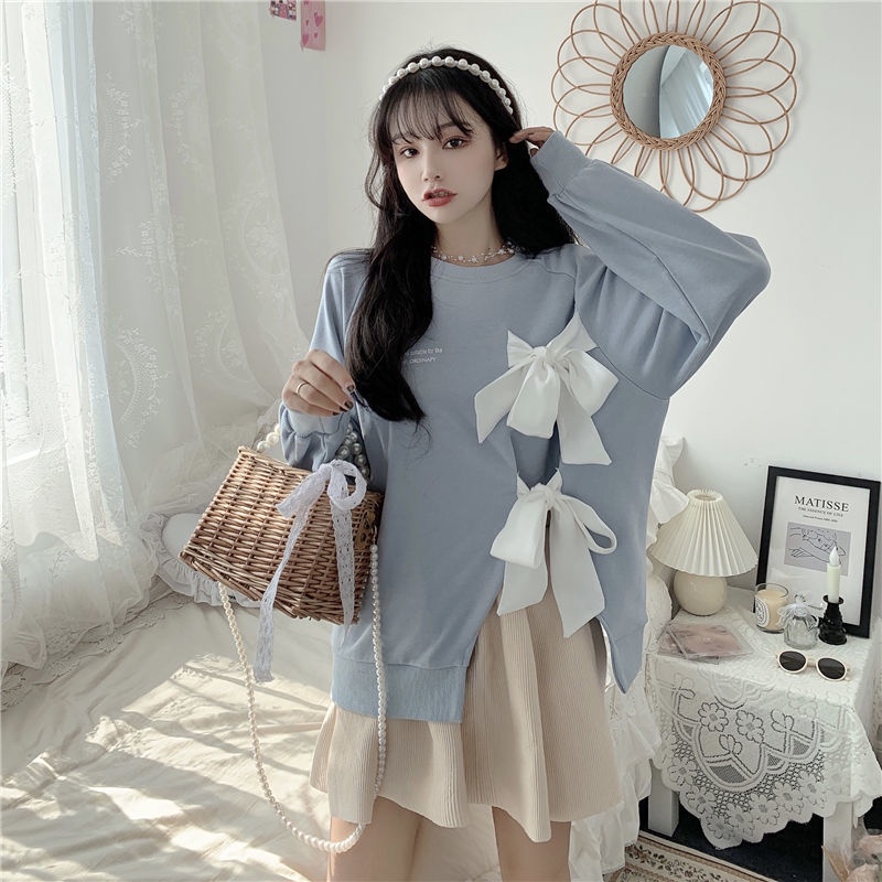 Áo Sweater Thắt Nơ Phong Cách Thời Trang Mùa Thu Cho Nữ Có Size Lớn