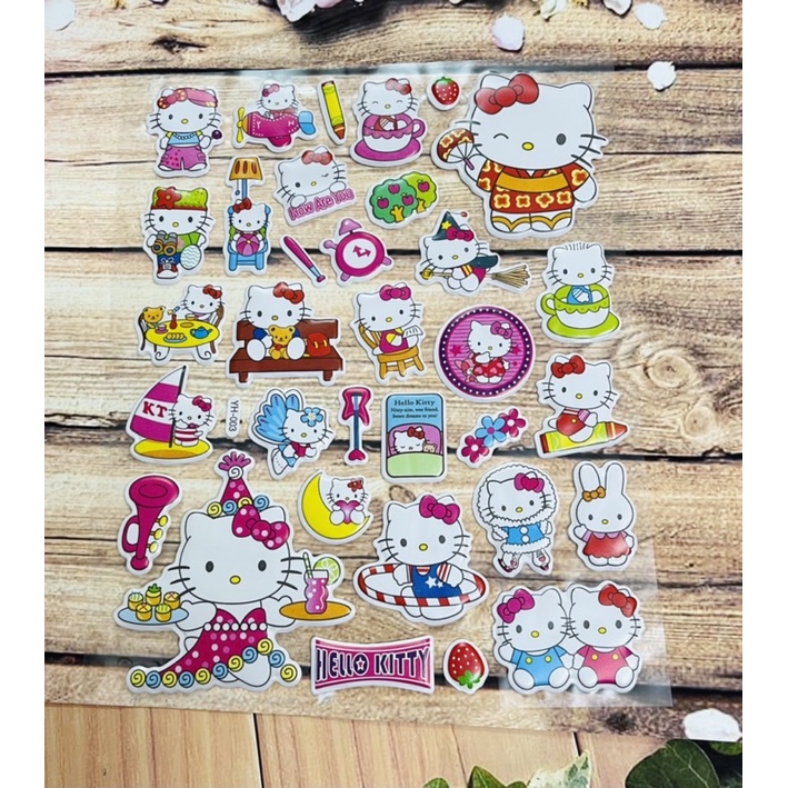 bảng Sticker dán Hello Kitty nổi 3D/ hình dán HELLO kitty