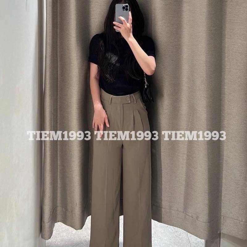 QUẦN ỐNG XUÔNG CẠP LỆCH CÔNG SỞ CHẤT LỤA MÁT LOẠI 1 MS21901