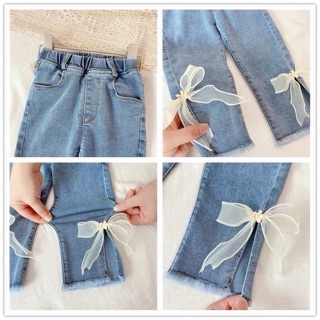 ( sale)Quần jeans nơ bé gái